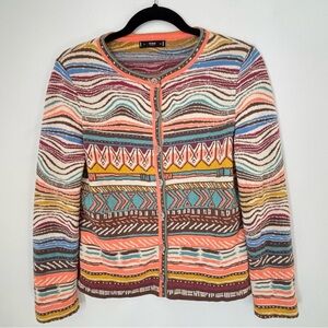 IVKO Aztec Tribal Southwestern Cardigan Sweater Colorful Boho Eu 36 Small F10